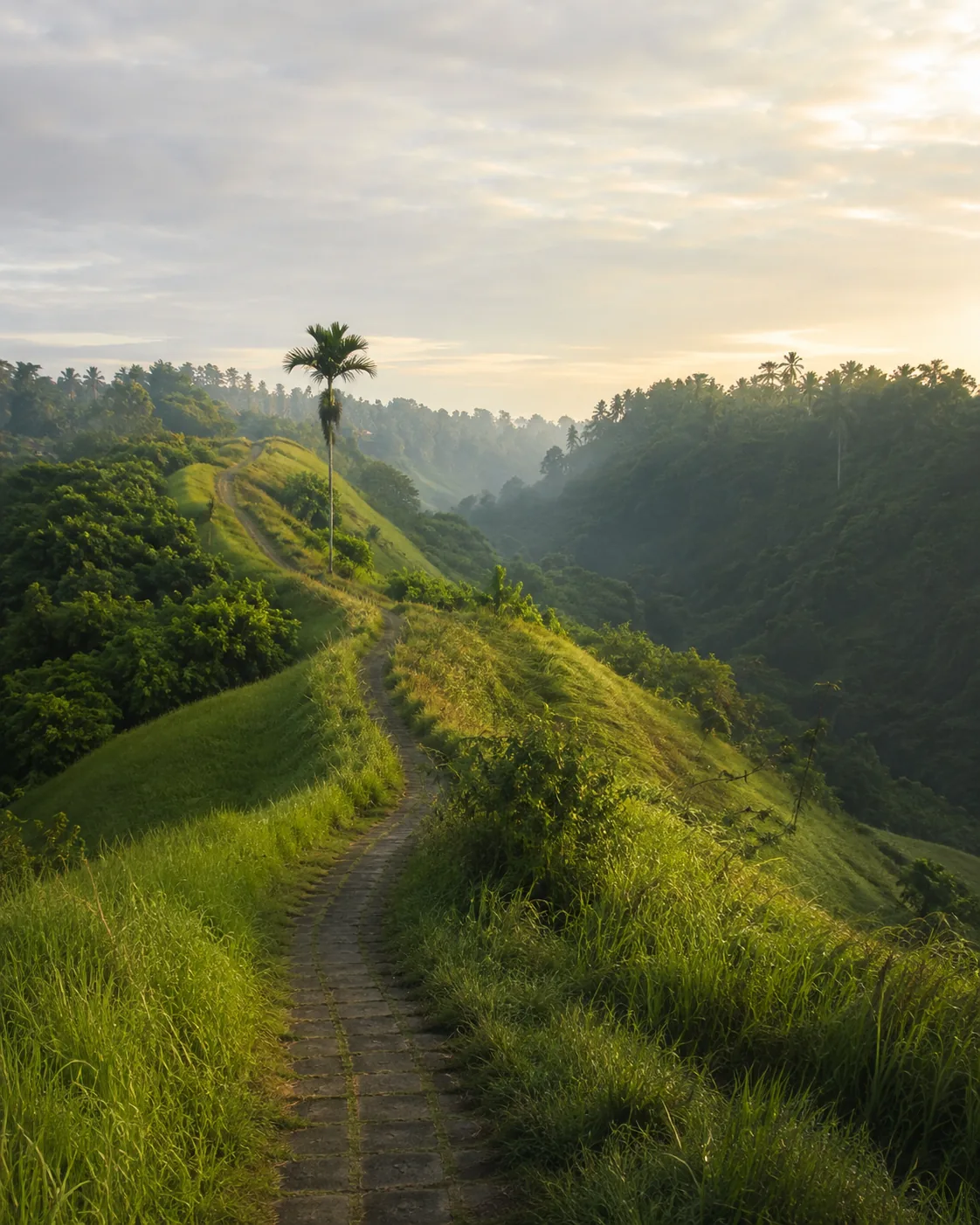 Green valley landscape around Campuhan and Sayan in Ubud