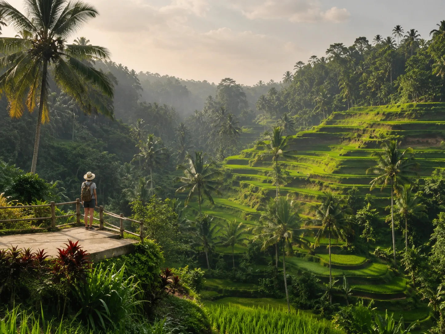 Green rice terraces at Tegallalang near Ubud